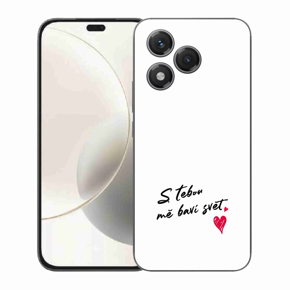 Gelový kryt mmCase na Honor 400 Lite - zamilovaný text 1 bílé pozadí