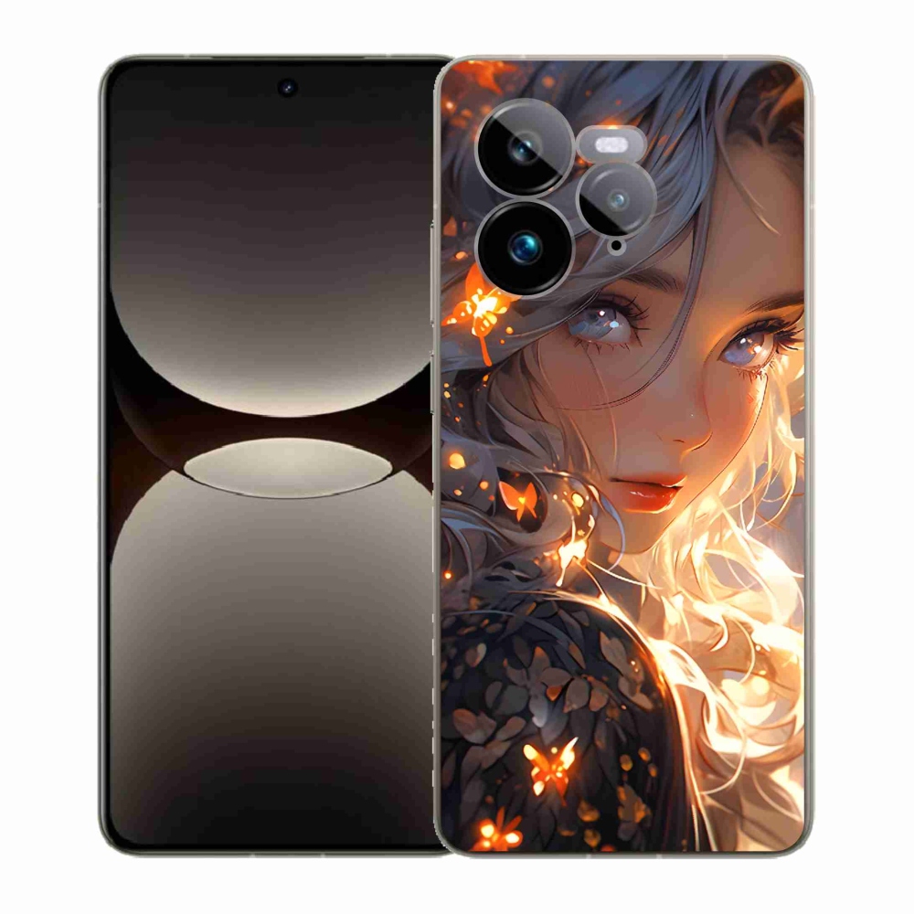 Gelový kryt mmCase na Realme GT 7 Pro 5G - dívka a motýli