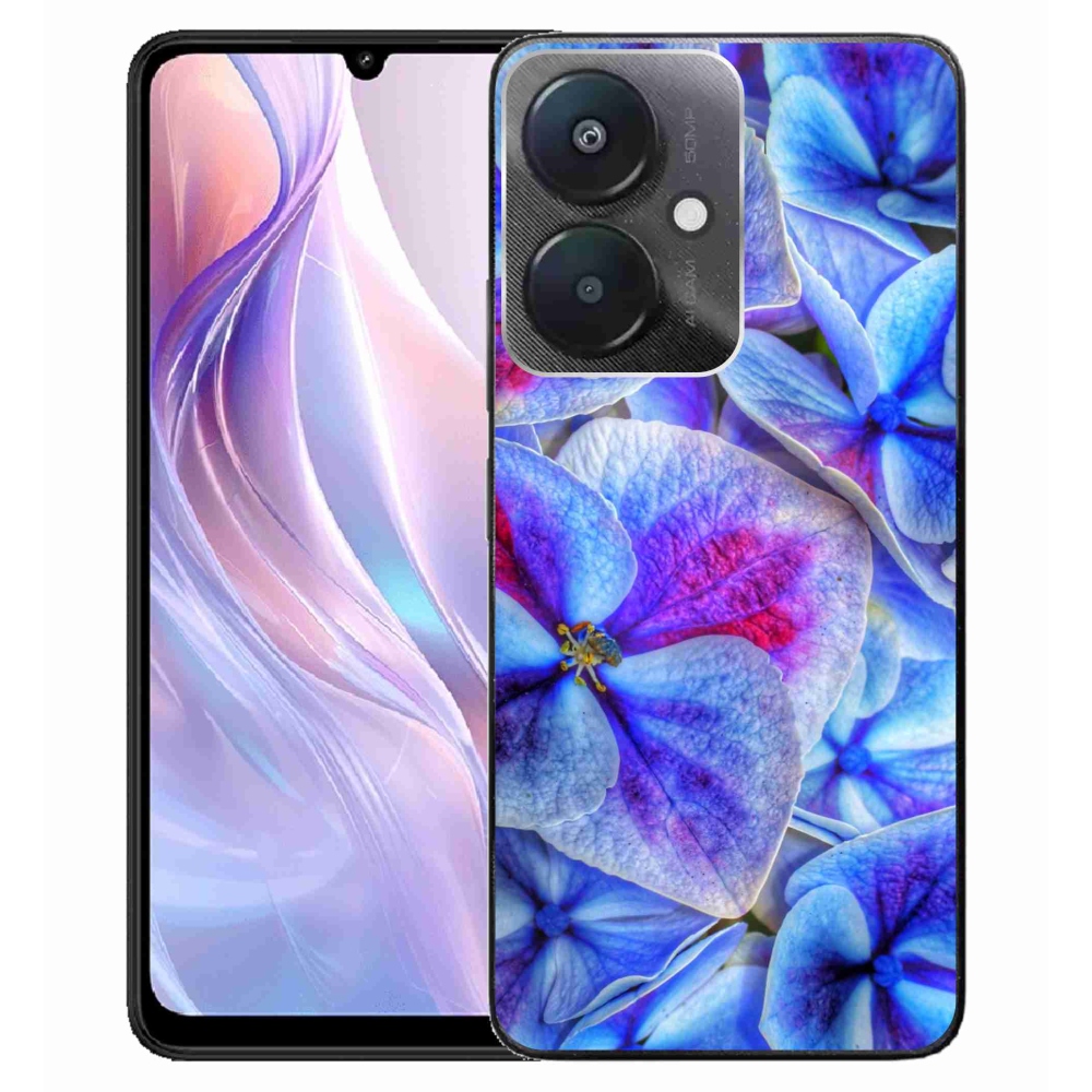 Gelový kryt mmCase na Xiaomi Redmi 13C 5G - modré květy 1