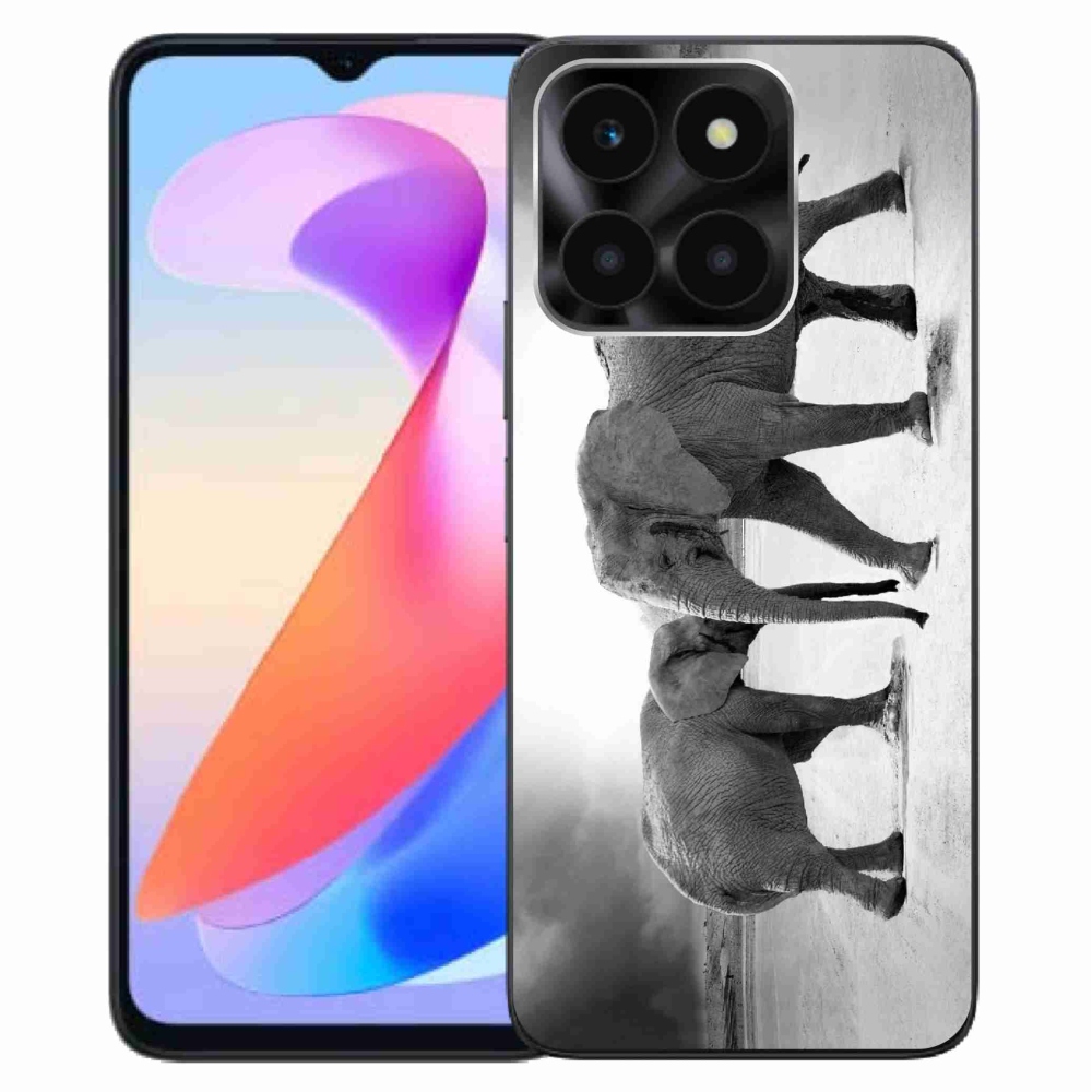 Gelový kryt mmCase na Honor X6a - černobílí sloni