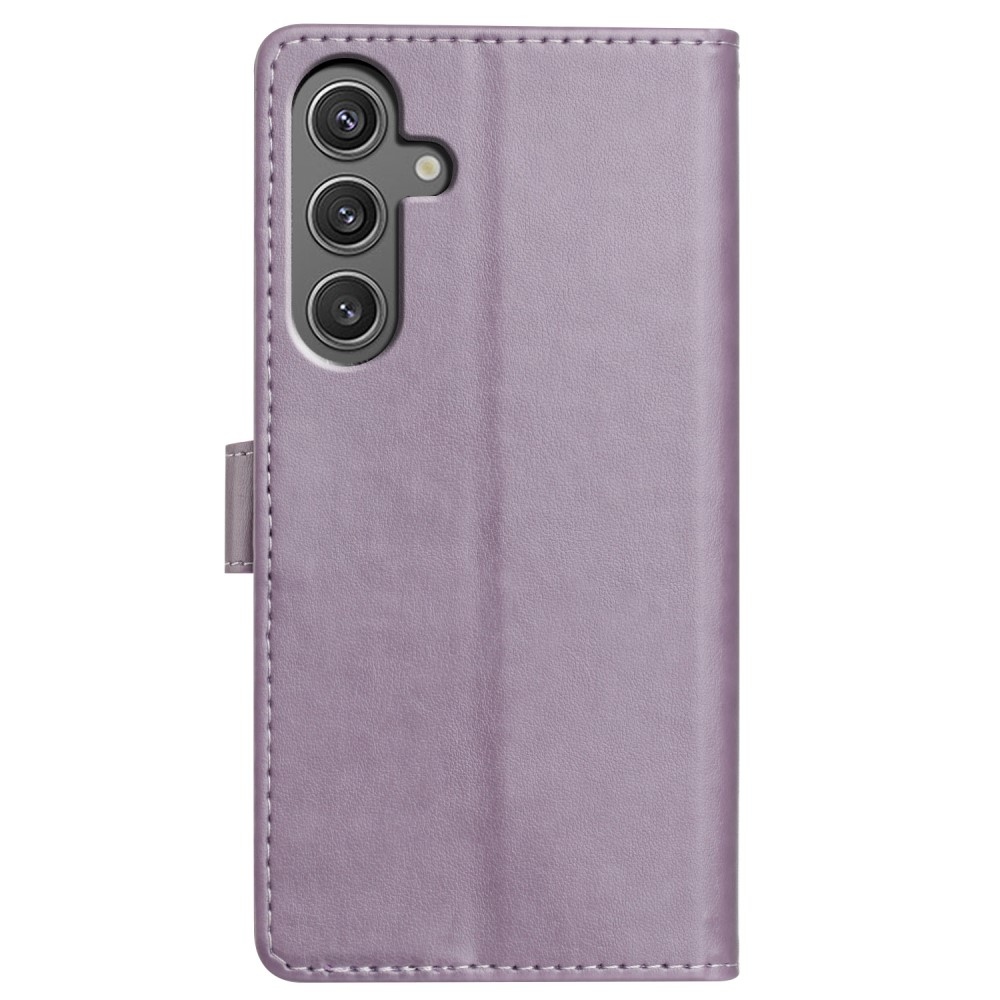 Clots knížkové pouzdro na Samsung Galaxy S25 - fialové