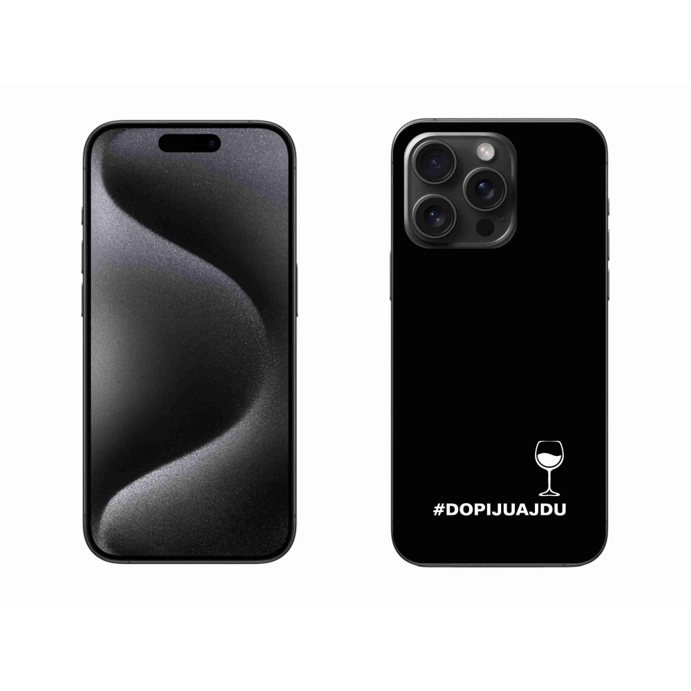 Gelový kryt mmCase na iPhone 15 Pro Max - vinný motiv černé pozadí