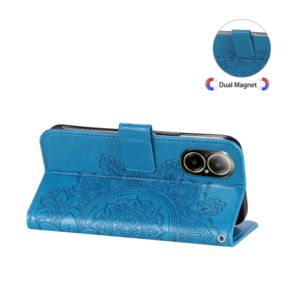 Mandala knížkové pouzdro na Realme C67 - modré
