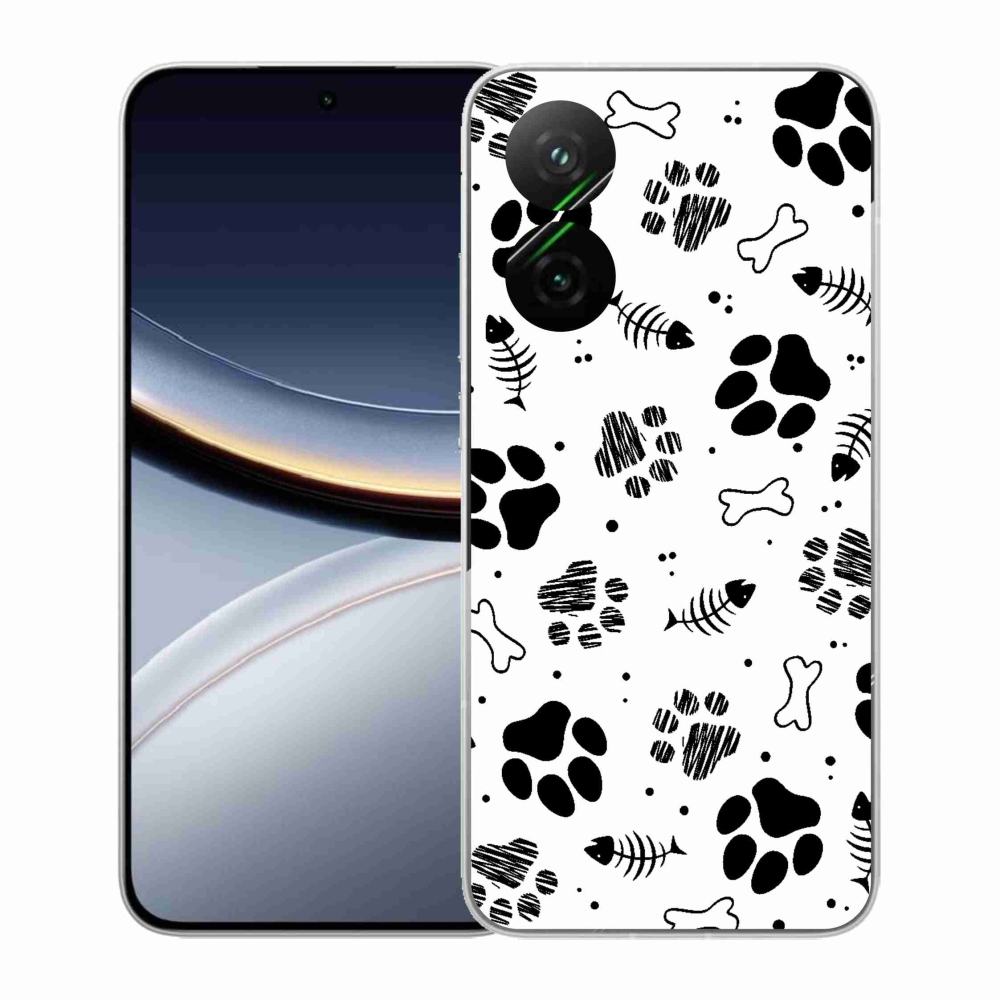 Gelový kryt mmCase na Xiaomi Poco F7 5G - psí tlapky 1