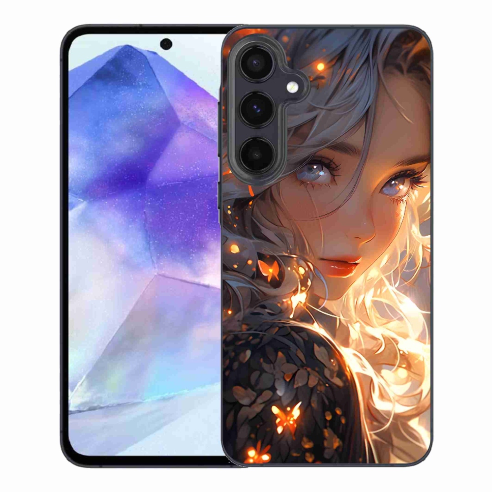 Gelový kryt mmCase na Samsung Galaxy A55 5G - dívka a motýli