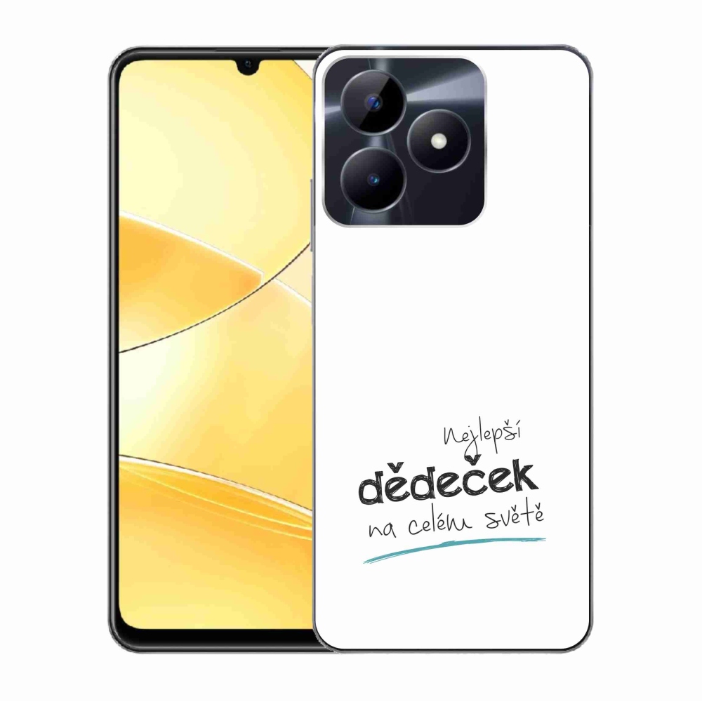 Gelový kryt mmCase na Realme C51/C53 - nejlepší dědeček 3 bílé pozadí