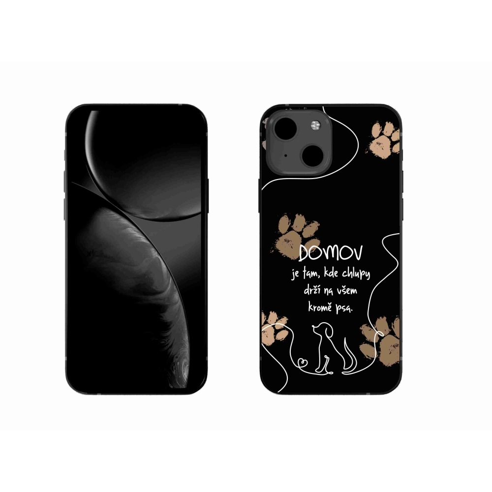 Gelový kryt mmCase na iPhone 13 6.1 - psí motiv černé pozadí