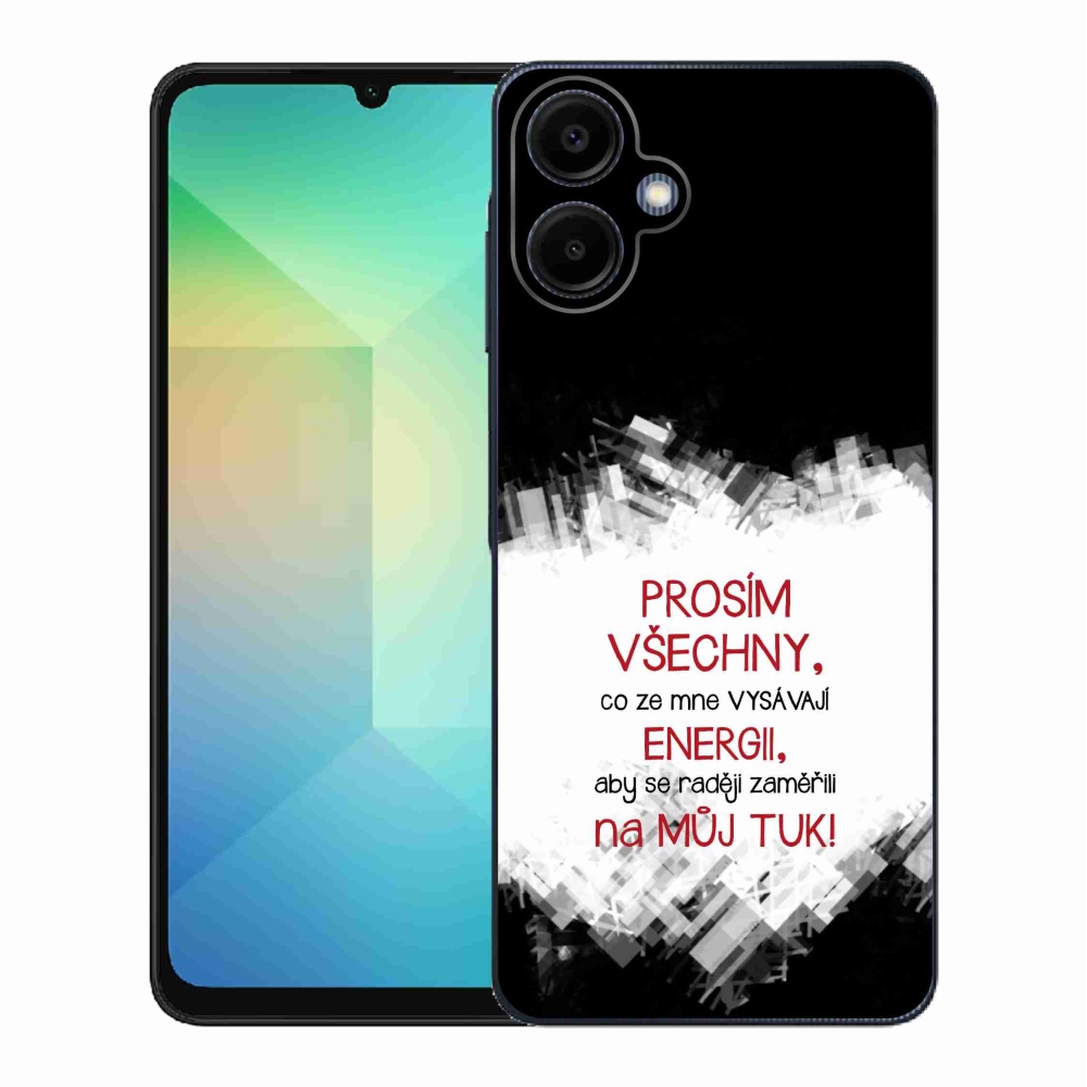 Gelový kryt mmCase na Samsung Galaxy A06 4G - vtipný text 1 červený