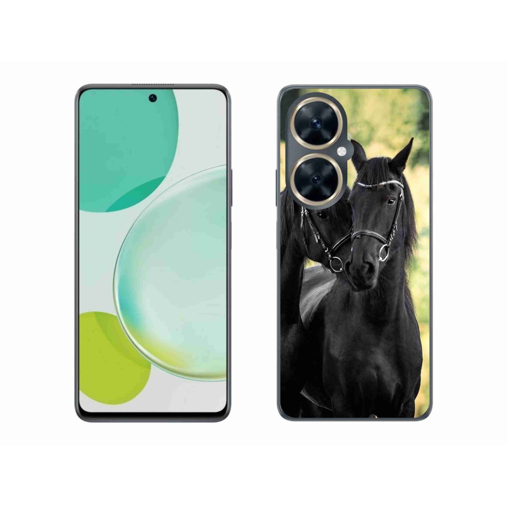 Gelový kryt mmCase na Huawei Nova 11i - dva černí koně