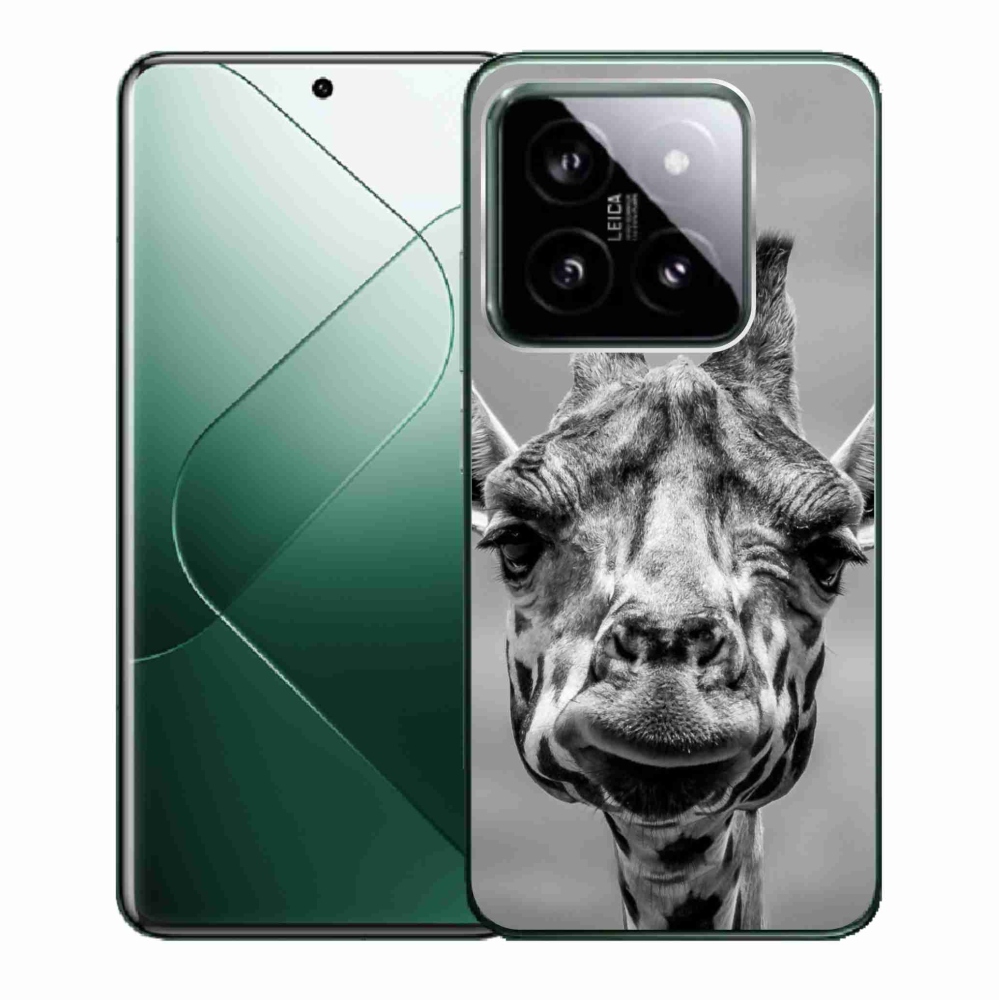 Gelový kryt mmCase na Xiaomi 14 - černobílá žirafa