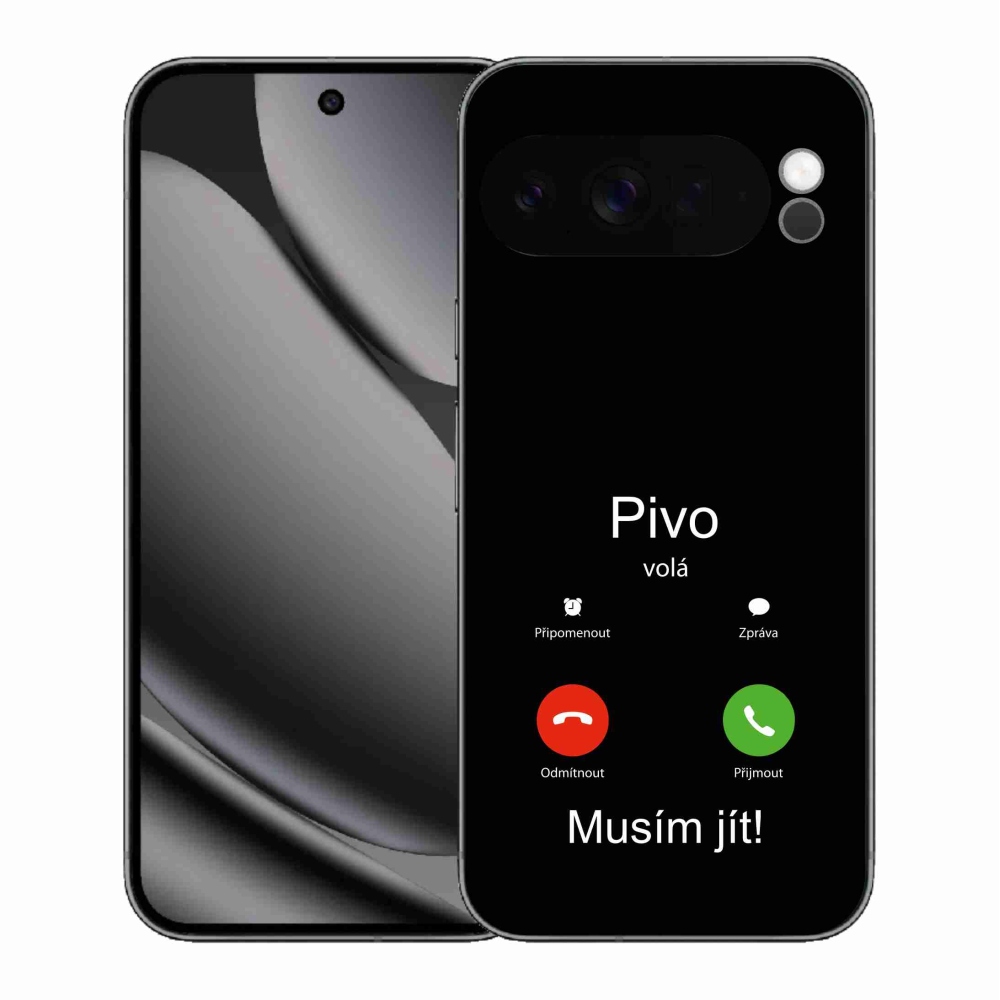 Gelový kryt mmCase na Google Pixel 10 Pro XL - pivo volá černé pozadí