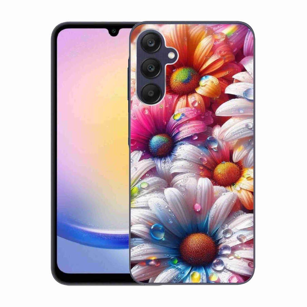 Gelový kryt mmCase na Samsung Galaxy A25 5G - barevné kopretiny