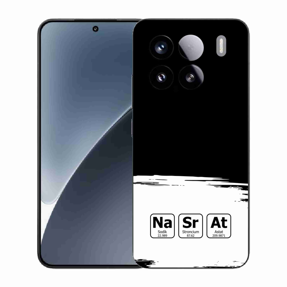 Gelový kryt mmCase na Xiaomi 15 - chemické prvky bíločerné pozadí