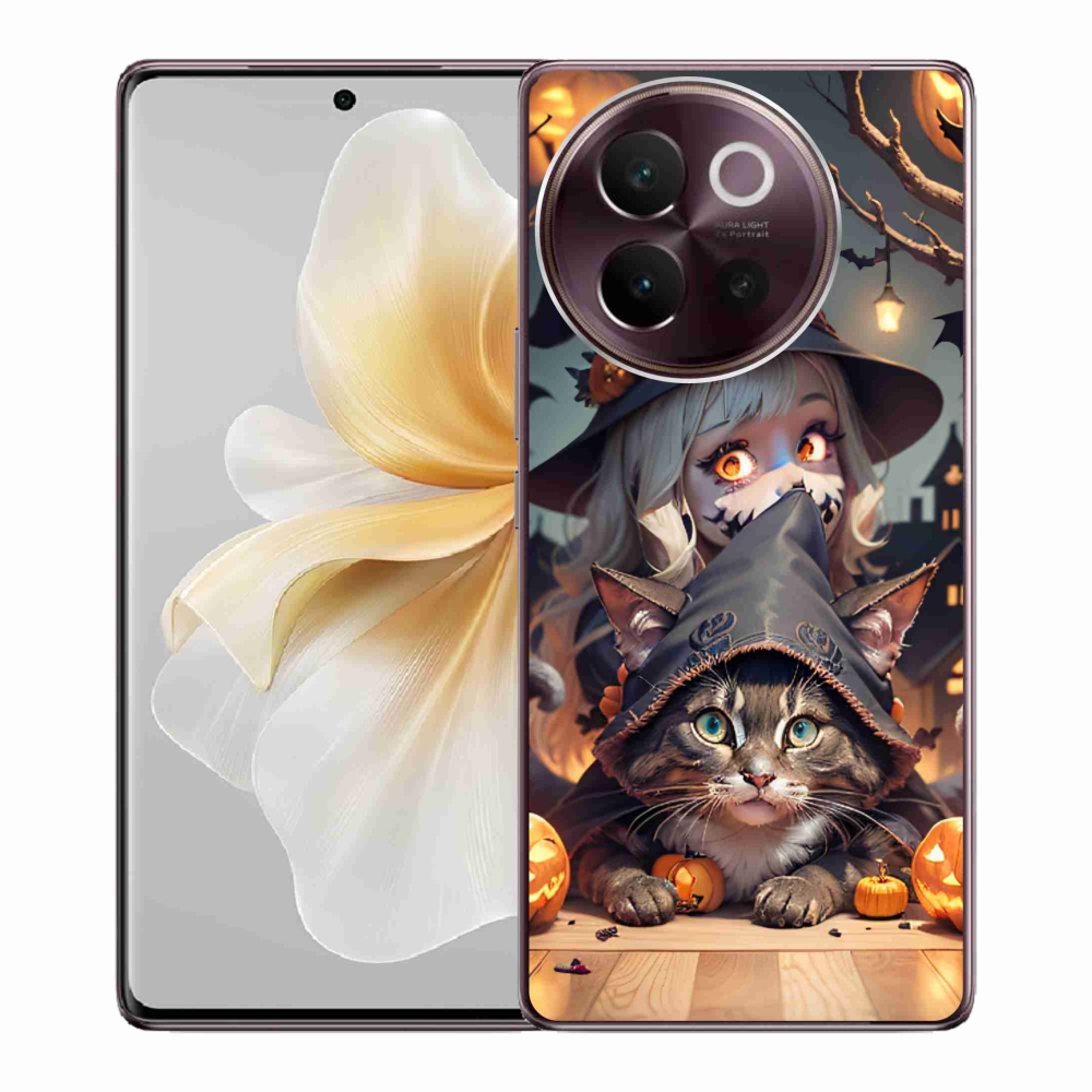 Gelový kryt mmCase na Vivo V40 Lite 5G - čarodějnice s kočkou