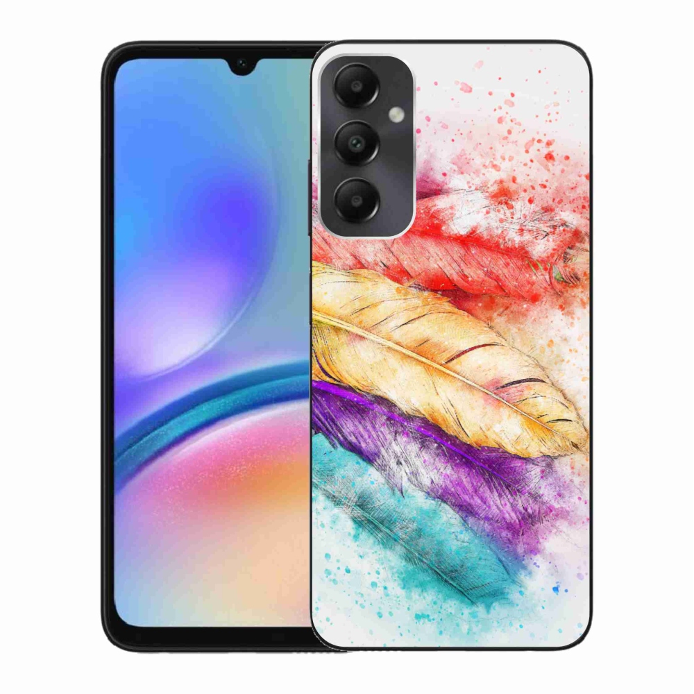 Gelový kryt mmCase na Samsung Galaxy A05s - barevné peří