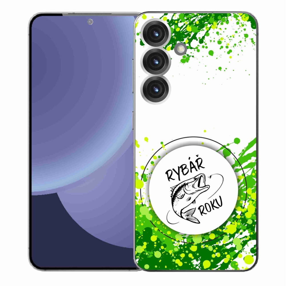 Gelový kryt mmCase na Samsung Galaxy S25+ - rybář roku bílé pozadí