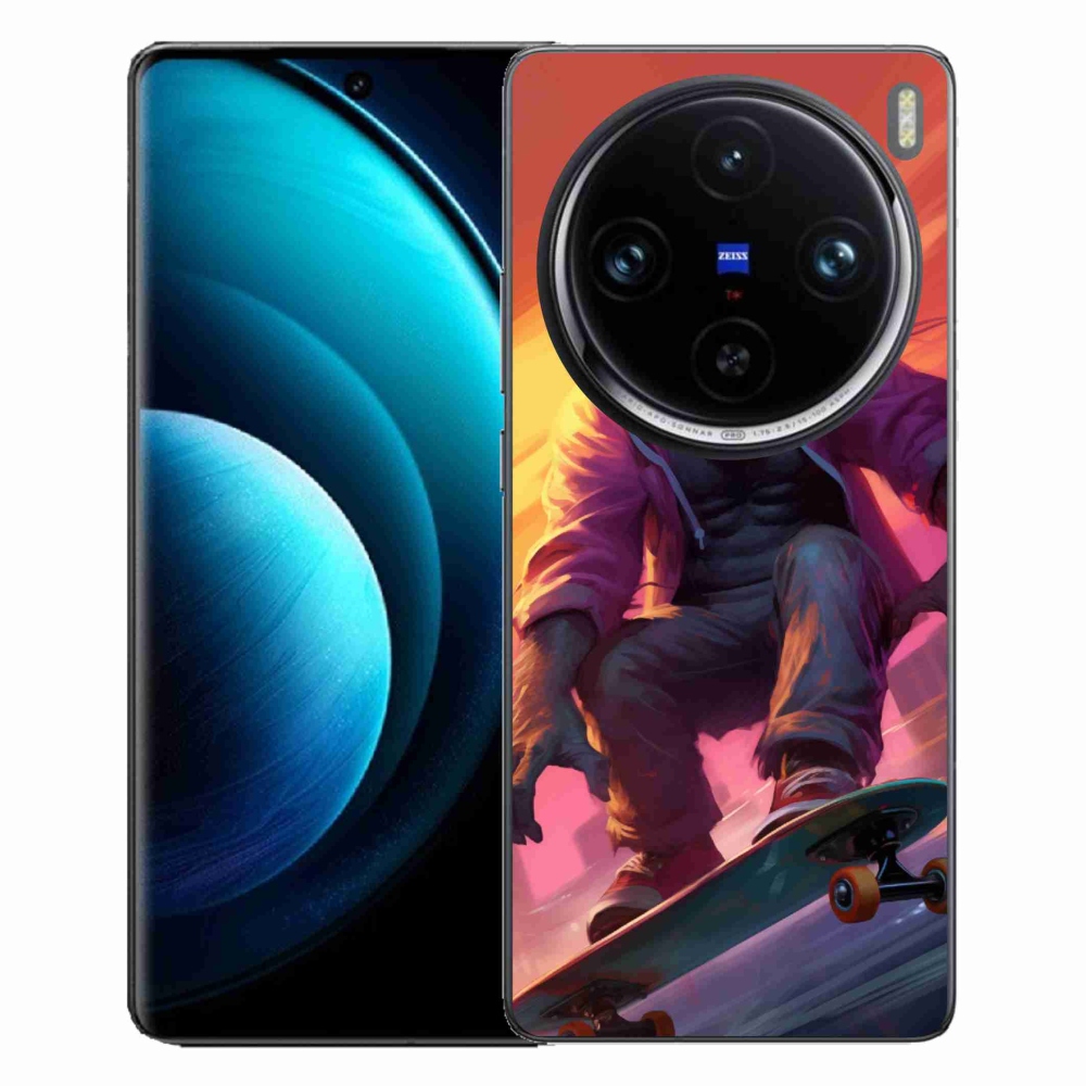 Gelový kryt mmCase na Vivo X100 Pro 5G - gorila na skateboardu