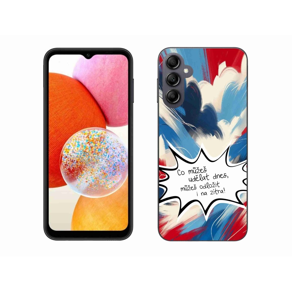 Gelový kryt mmCase na Samsung Galaxy A14 4G/5G - vtipný text 9 bílé pozadí