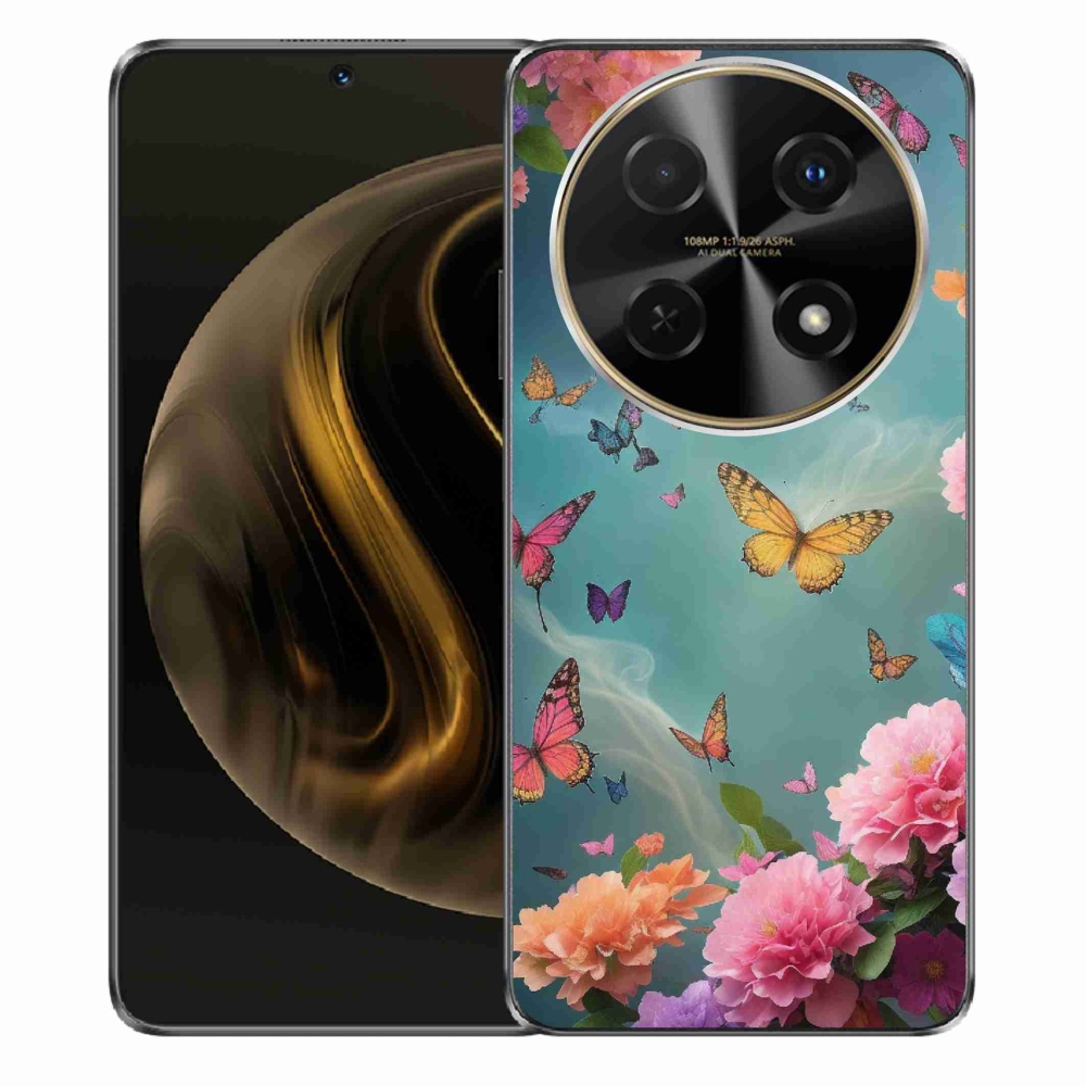 Gelový kryt mmCase na Huawei Nova 12i - barevné květy a motýli