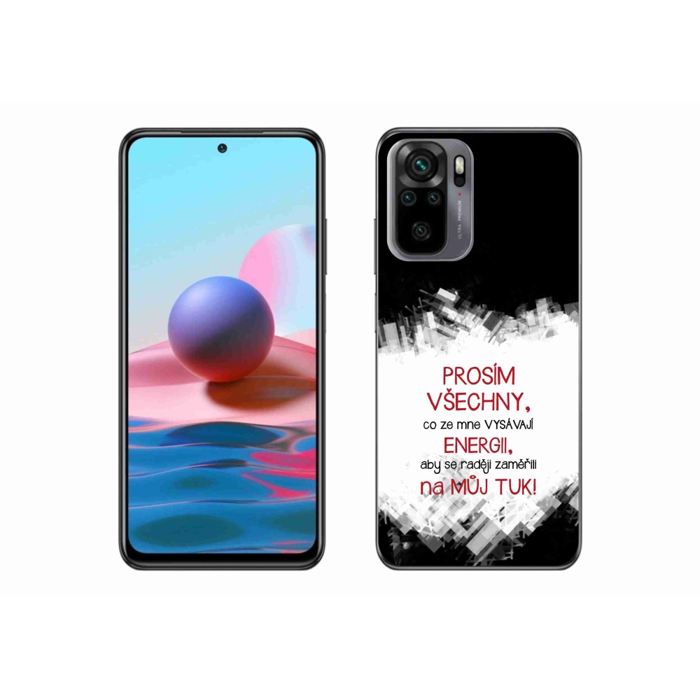 Gelový kryt mmCase na Xiaomi Redmi Note 10S - vtipný text 1 červený