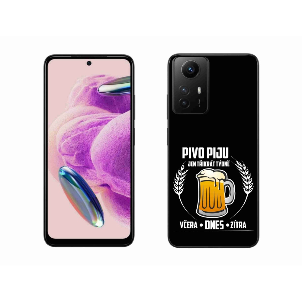 Gelový kryt mmCase na Xiaomi Redmi Note 12S - pivní motiv černé pozadí