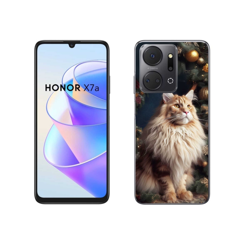 Gelový kryt mmCase na Honor X7a - kočka u stromku