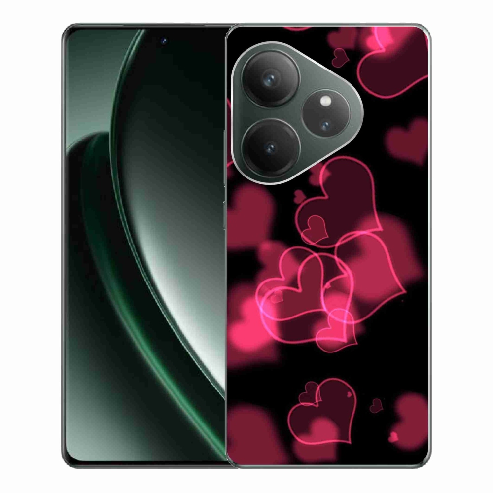 Gelový kryt mmCase na Realme GT 6 5G/GT 6T 5G - červená srdíčka