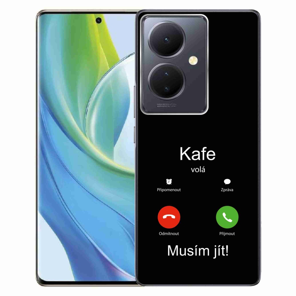 Gelový kryt mmCase na Vivo V29 Lite 5G - kafe volá černé pozadí