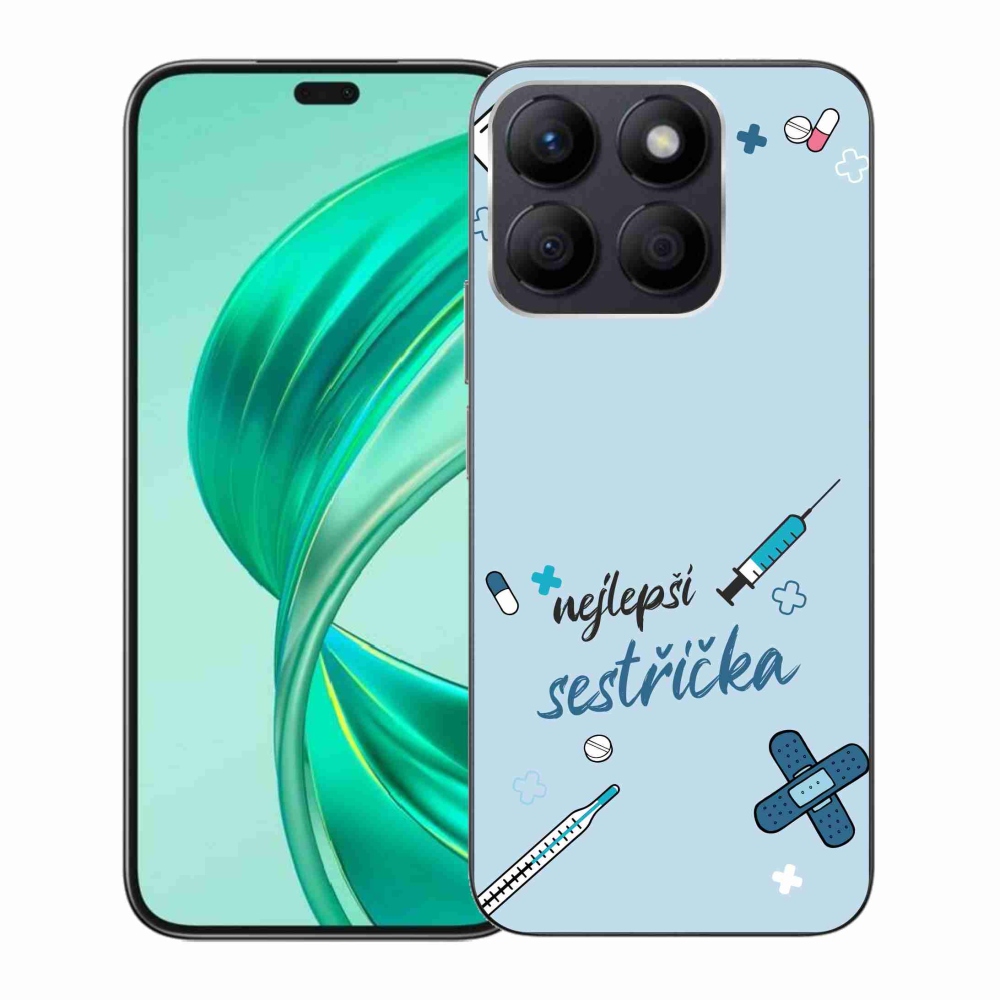 Gelový kryt mmCase na Honor X8b - nejlepší sestřička modré pozadí