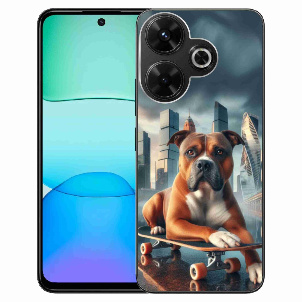 Gelový kryt mmCase na Xiaomi Redmi 13 4G/Poco M6 4G  - pes na skateboardu