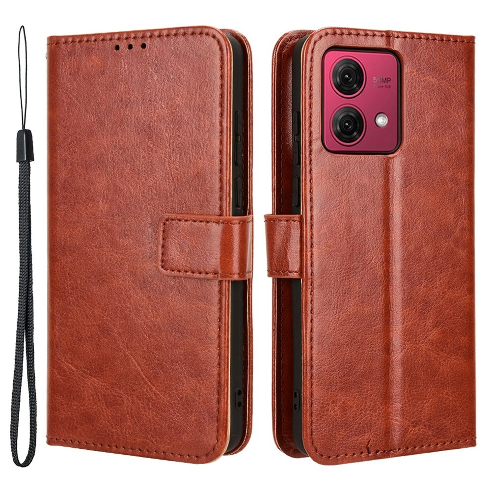 Crazy knížkové pouzdro na Motorola Moto G84 5G - hnědé