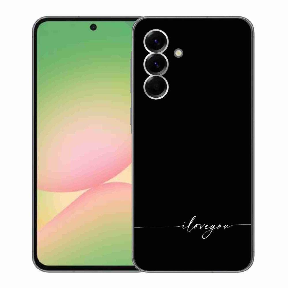 Gelový kryt mmCase na Samsung Galaxy A56 5G - I love you černé pozadí