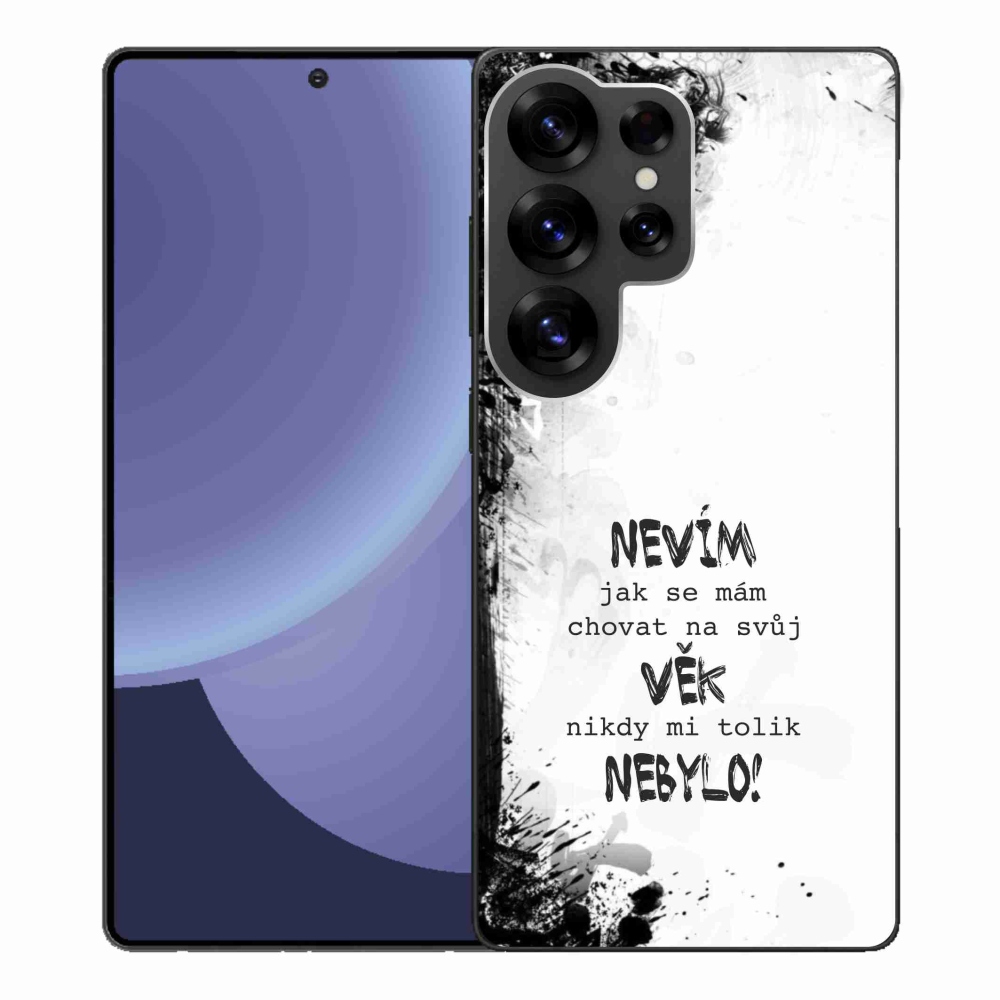 Gelový kryt mmCase na Samsung Galaxy S25 Ultra - vtipný text 14 bílé pozadí