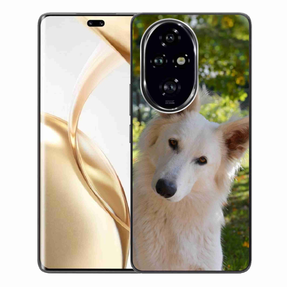 Gelový kryt mmCase na Honor 200 Pro 5G - bílý švýcarský ovčák 1