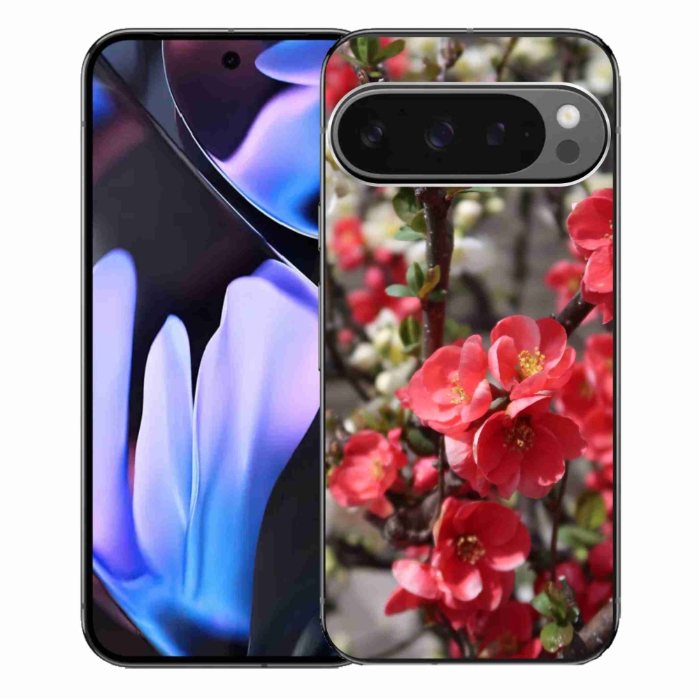 Gelový kryt mmCase na Google Pixel 9 Pro XL - červené květy