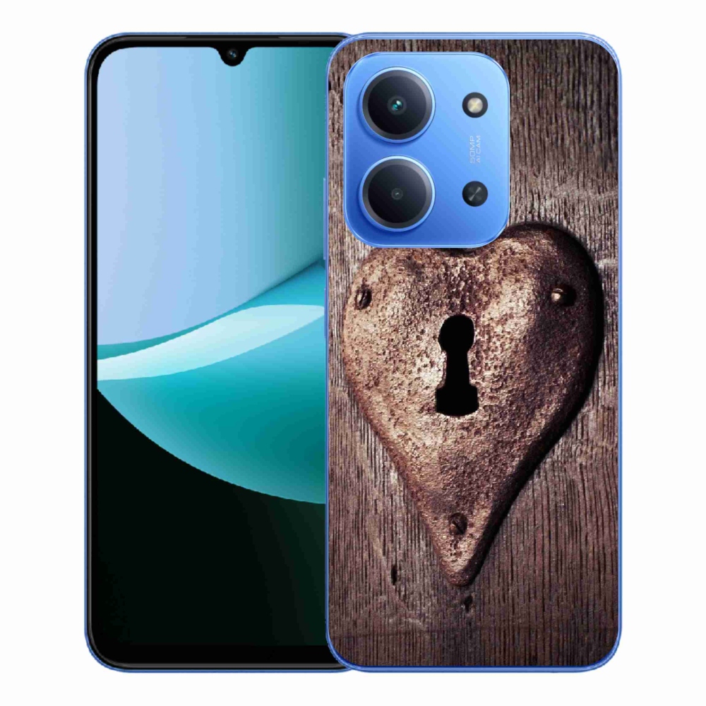 Gelový kryt mmCase na Xiaomi Redmi 15C 4G/5G (173mm) - zámek ve tvaru srdce