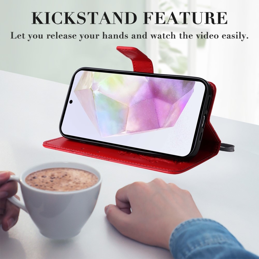 Big Butterfly knížkové pouzdro na Samsung Galaxy A36 5G - červené