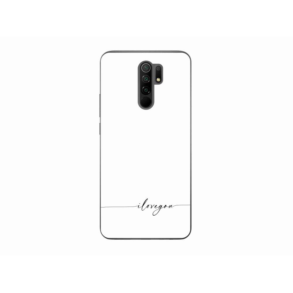 Gelový kryt mmCase na Xiaomi Redmi 9 - I love you bílé pozadí