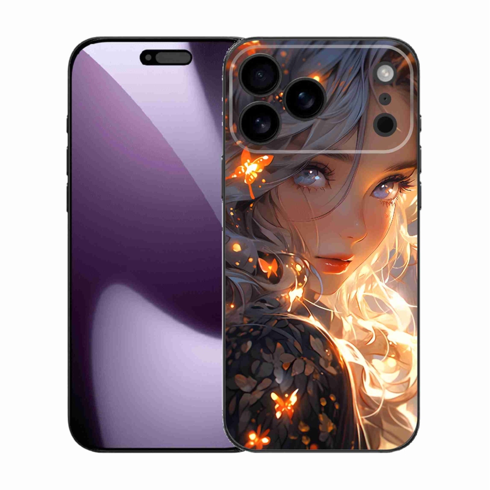 Gelový kryt mmCase na iPhone 17 Pro Max - dívka a motýli