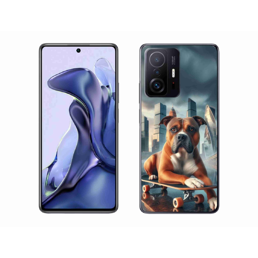 Gelový kryt mmCase na Xiaomi 11T Pro - pes na skateboardu
