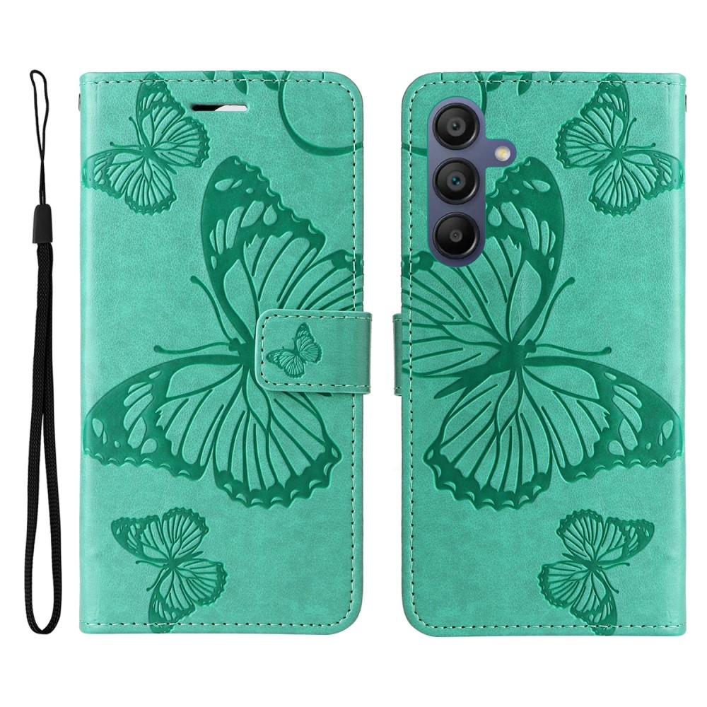 Big Butterfly knížkové pouzdro na Samsung Galaxy A16 4G/5G/A26 5G - modrozelené