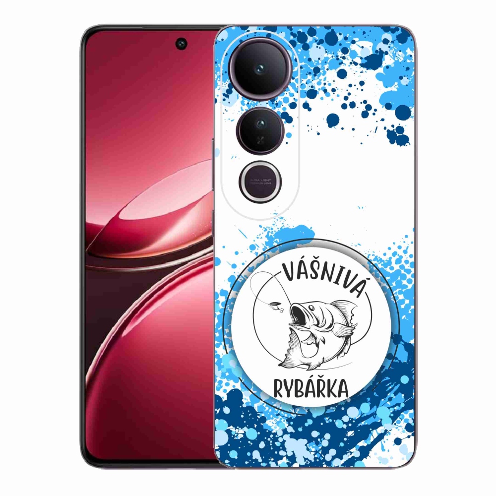 Gelový kryt mmCase na Vivo V50 Lite 4G/5G - vášnivá rybářka bílé pozadí