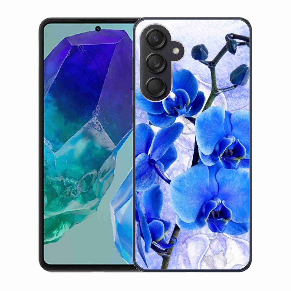 Gelový kryt mmCase na Samsung Galaxy M55 5G - modré květy