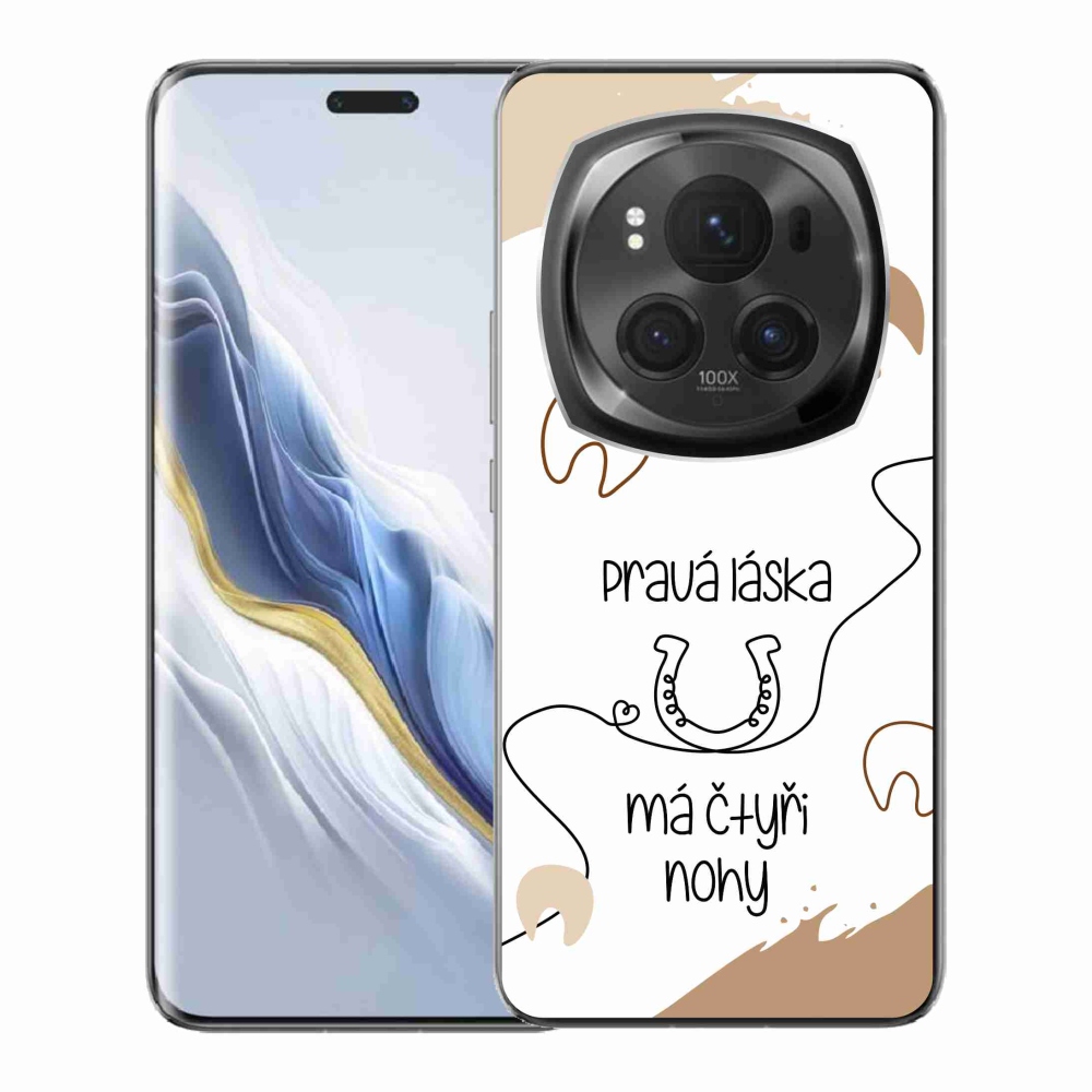 Gelový kryt mmCase na Honor Magic 6 Pro 5G - koňský motiv bílé pozadí