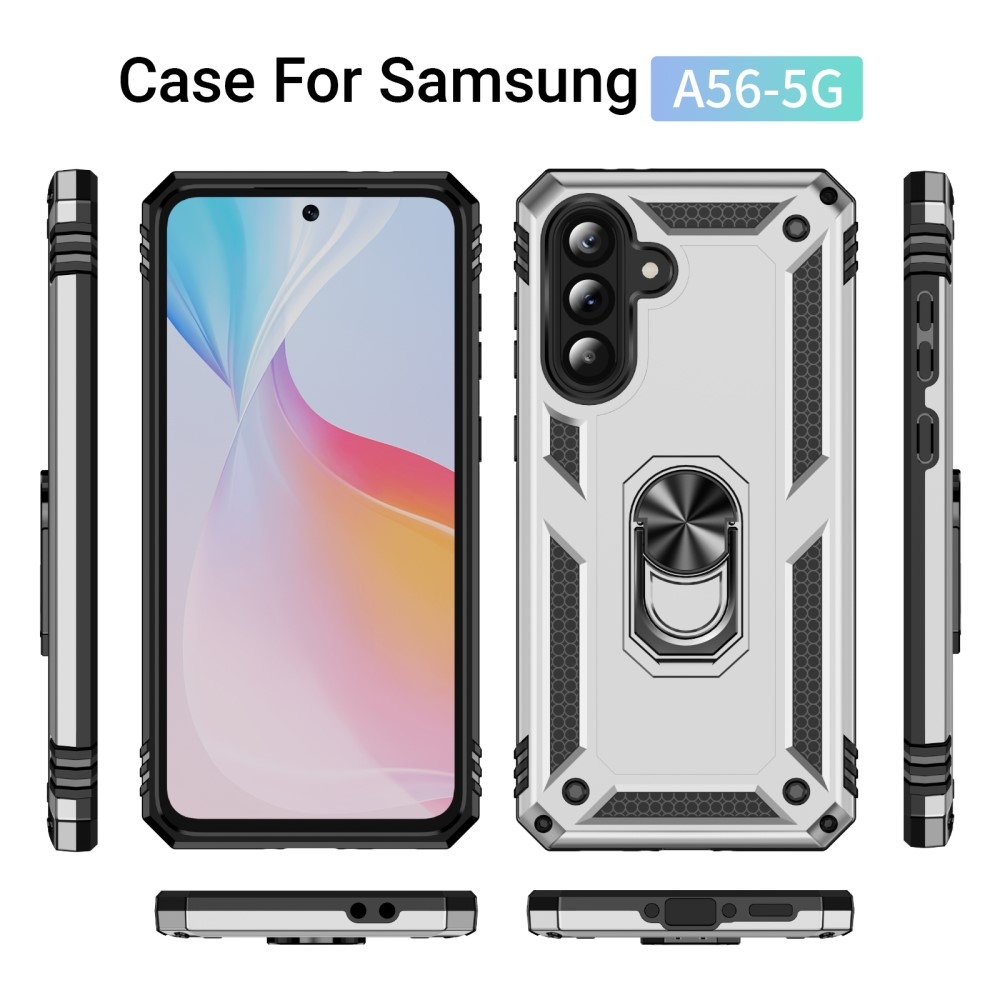 Rings odolný kryt na Samsung Galaxy A56 5G - stříbrný