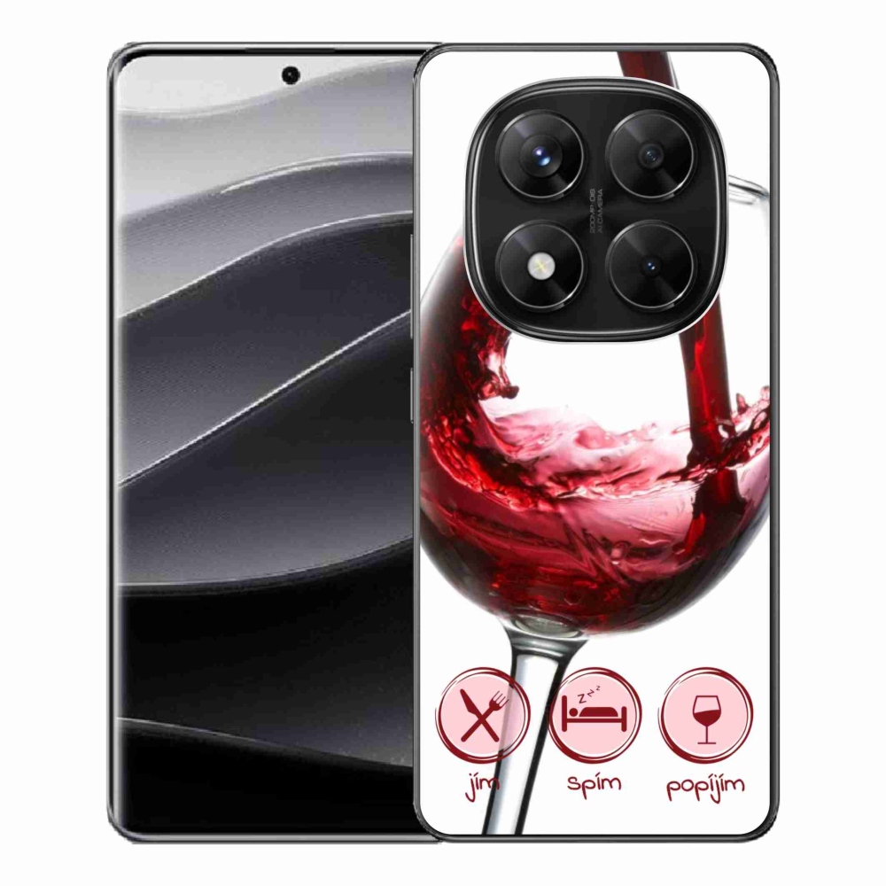 Gelový kryt mmCase na Xiaomi Redmi Note 14 Pro 5G/Poco X7 5G - sklenička vína červené