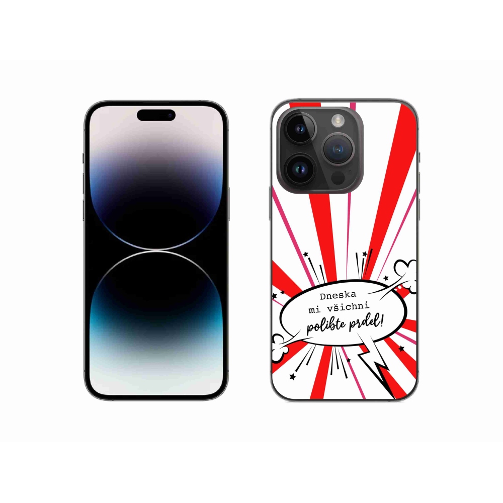 Gelový kryt mmCase na iPhone 14 Pro 6.1 - vtipný text 15 bílé pozadí