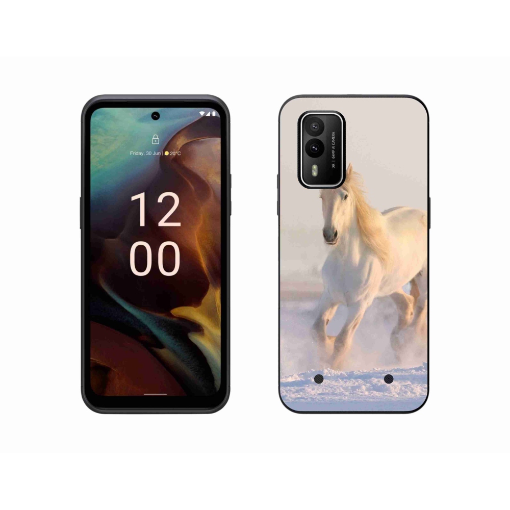 Gelový obal mmCase na Nokia XR21 - kůň ve sněhu
