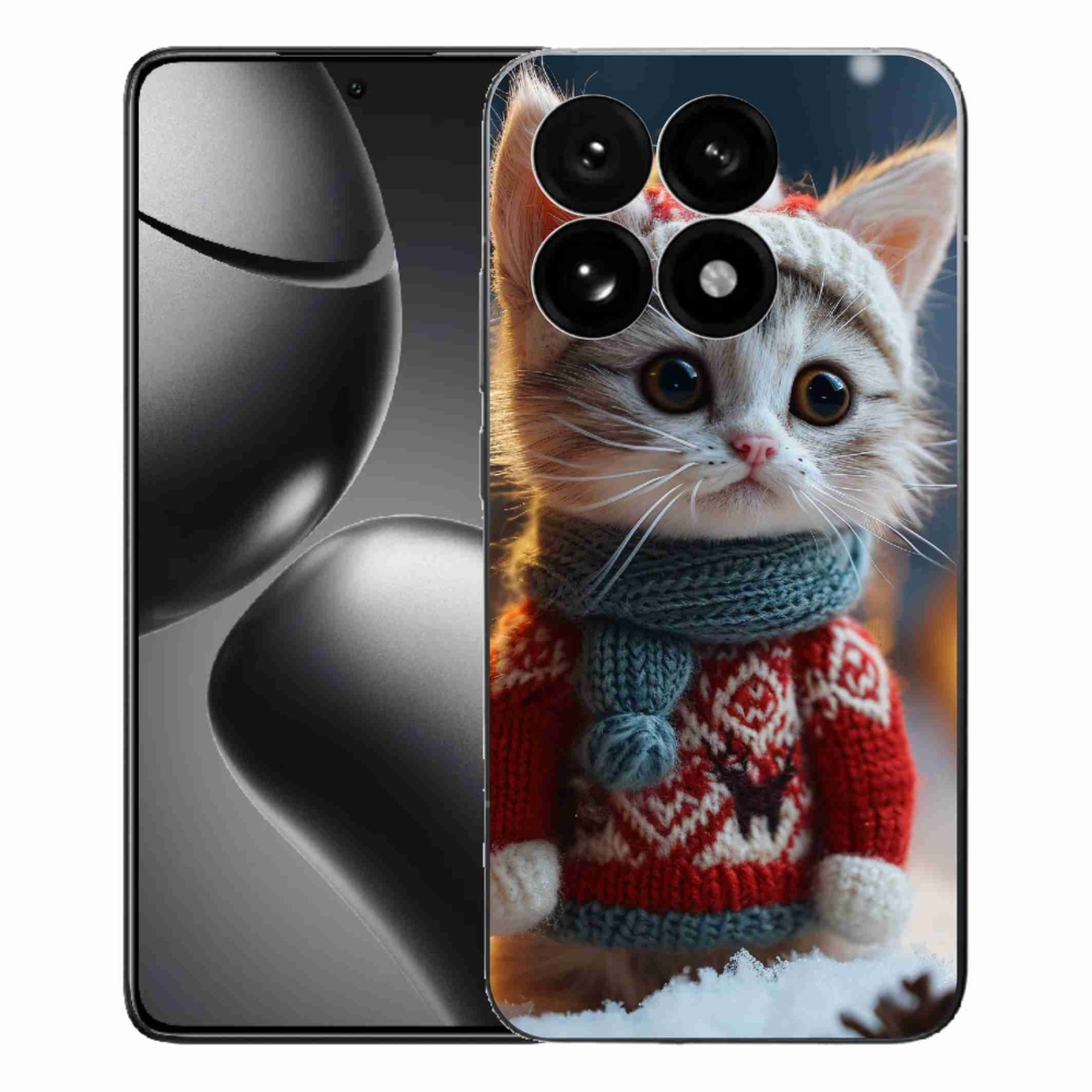 Gelový kryt mmCase na Xiaomi 15T - kotě ve svetru