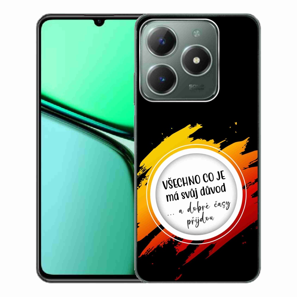 Gelový kryt mmCase na Realme C61 - citát 3 černé pozadí